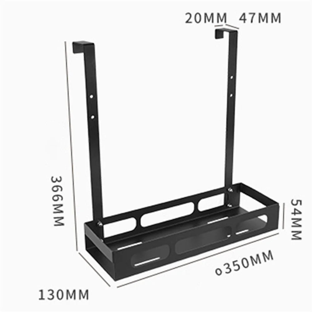 Drill Free Bathroom Door Hanging Basket Space Saving Organizer Shelf, Style A / Single Layer - 7