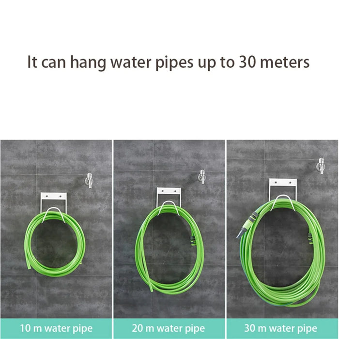 Water Hose Hanger Garden Wall Mounted Hose Holder Hook Water Pipe Storage Rack - Black - 3
