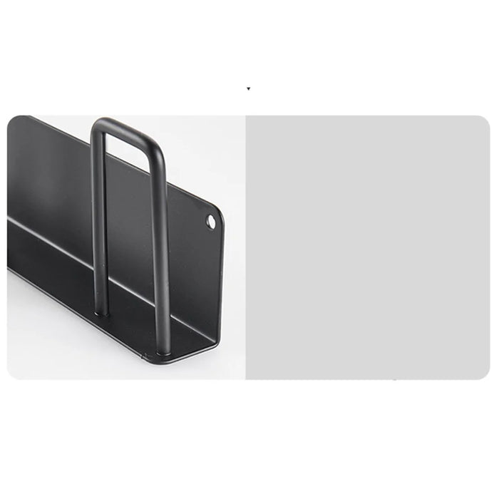 4-Hook Carbon Steel Organizer Rack Drill Free Wall Mounted Cup Holder - Black - 3