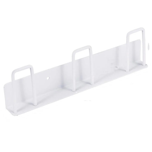 Drill Free 3-Hook Carbon Steel Wall Mounted Cup Holder Organizer Rack - White - 1