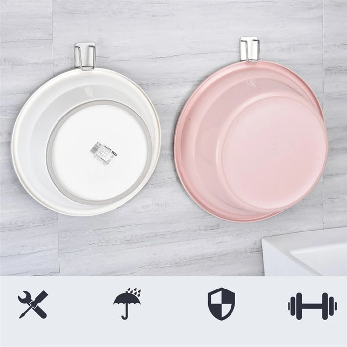 304 Stainless Steel Basin Hanger Adhesive Bathroom Storage Rack Wall Hook - 2