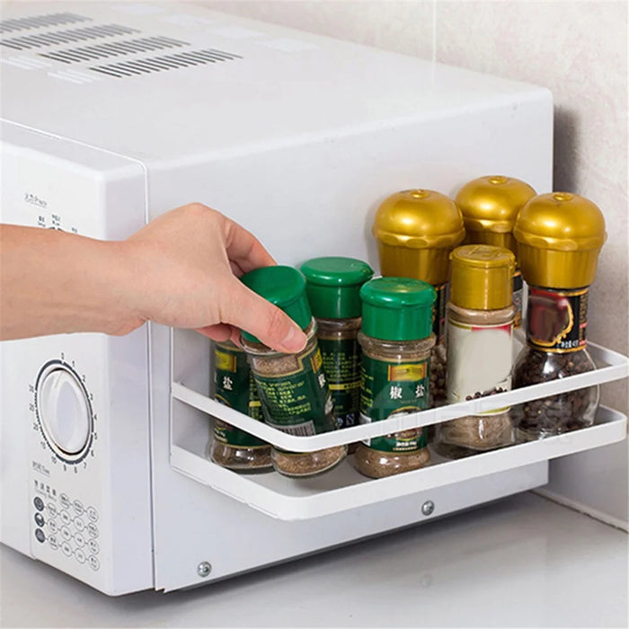 Carbon Steel Magnetic Storage Shelf Kitchen Refrigerator Storage Rack - White - 3