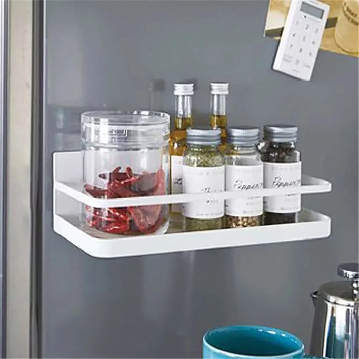 Carbon Steel Magnetic Storage Shelf Kitchen Refrigerator Storage Rack - White - 4
