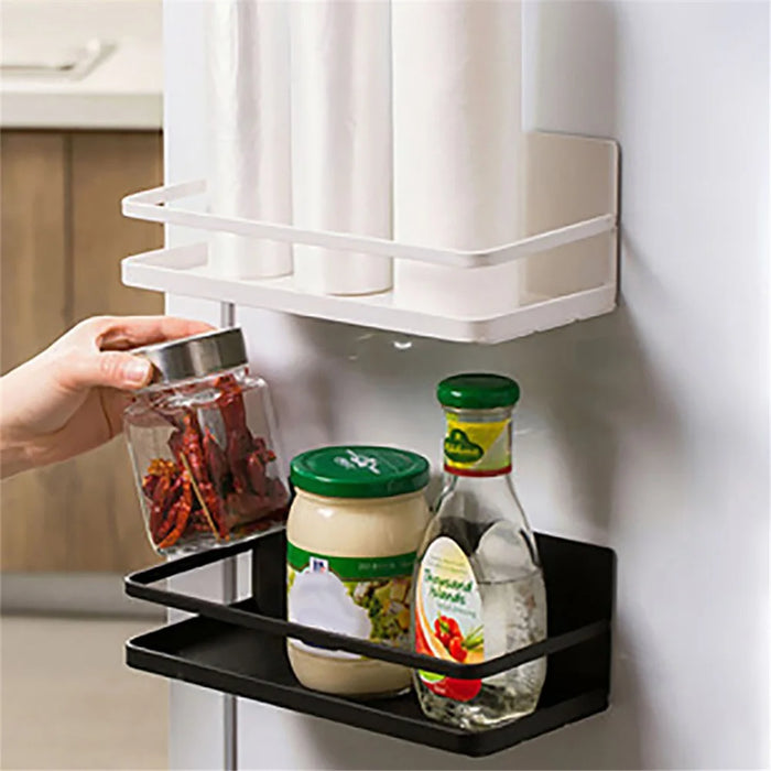 Carbon Steel Magnetic Storage Shelf Kitchen Refrigerator Storage Rack - White - 6