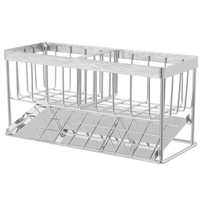 304 Stainless Steel Kitchen Sink Drain Rack Sponge Brush Holder Storage Rack - 1