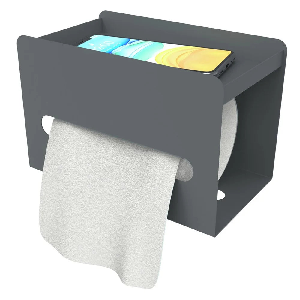 Multifunction Punch-free Magnetic Home Tissue Box Carbon Steel Tissue Storage Box - Grey - 1