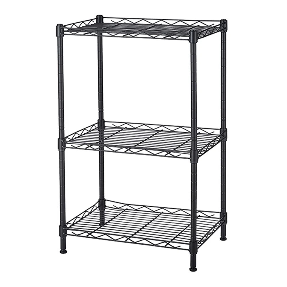 3 Tier Shelving Unit Kitchen Garage Storage Rack Metal Standing Shelf Organiser - 1