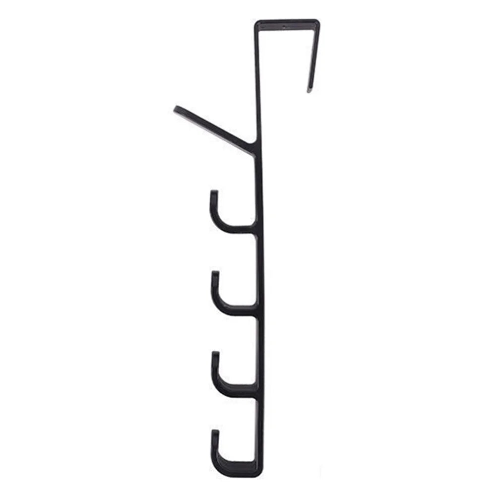 Over The Wardrobe Door Hanger ABS Hook Holder Rack for Towels, Clothes, Hats, Keys - Black - 1