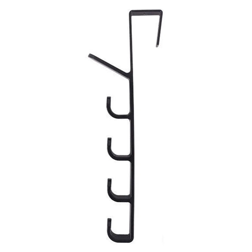 Over The Wardrobe Door Hanger ABS Hook Holder Rack for Towels, Clothes, Hats, Keys - Black - 1