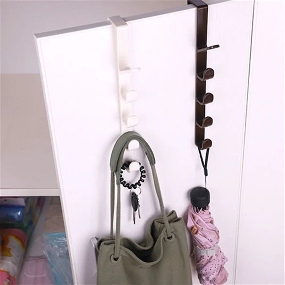 Over The Wardrobe Door Hanger ABS Hook Holder Rack for Towels, Clothes, Hats, Keys - Black - 6
