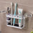 Toothbrush Holder Metal+Silicone Wall-Mounted Toothpaste Cup Hanger for Bathroom - White - 2