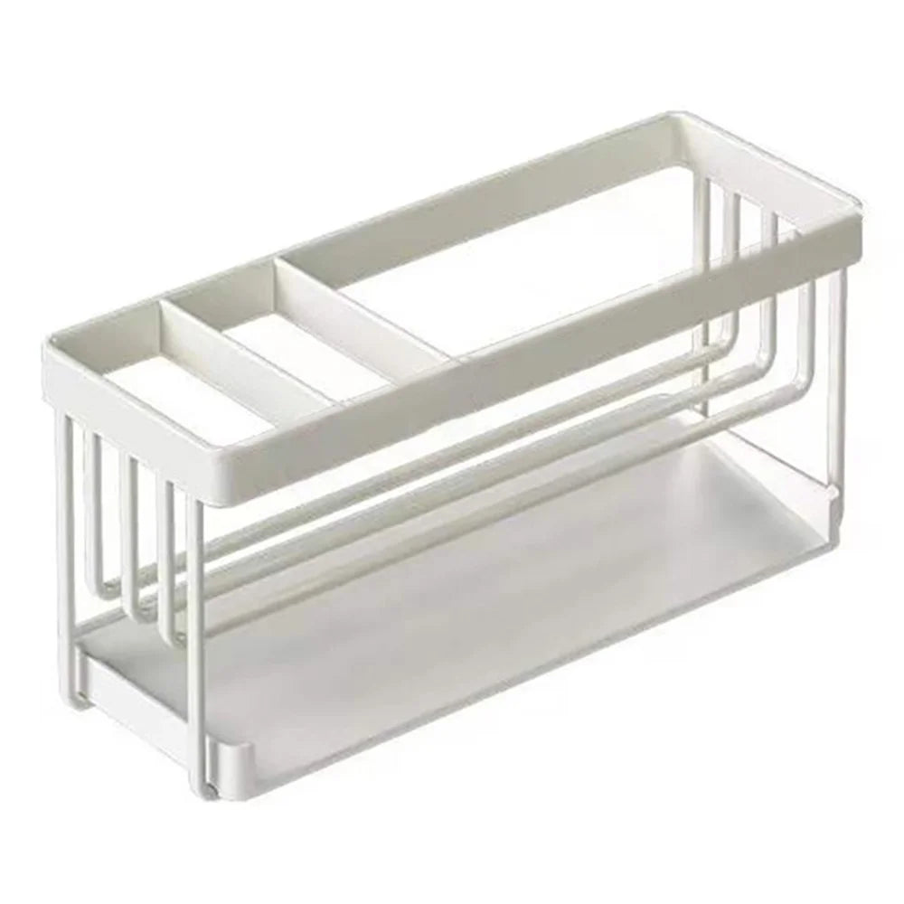Carbon Steel Kitchen Organizer Storage Drying Rack Tray for Dish Sponge, Rag - White - 1