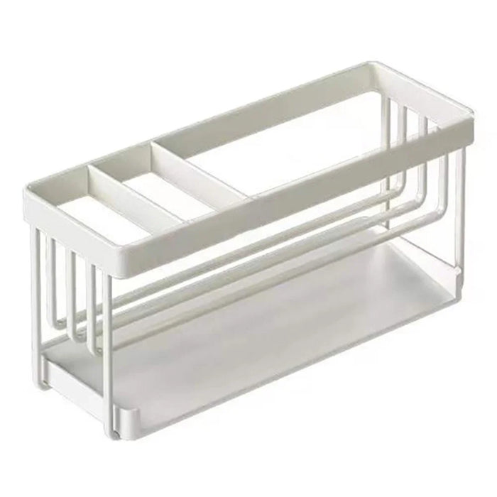 Carbon Steel Kitchen Organizer Storage Drying Rack Tray for Dish Sponge, Rag - White - 1