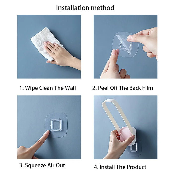 Drill Free Wall-mounted Clothes Hanger Organizer Foldable Plastic Rack - 7