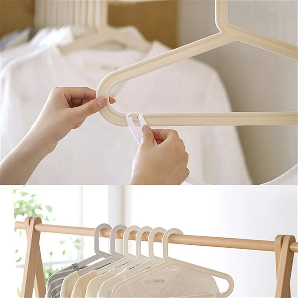 Multi-Purpose Non-Slip Plastic Clothes Hanger for Wardrobe Organization - White - 5