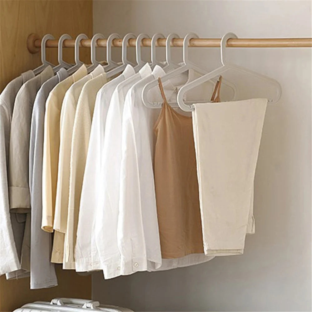Multi-Purpose Non-Slip Plastic Clothes Hanger for Wardrobe Organization - White - 6