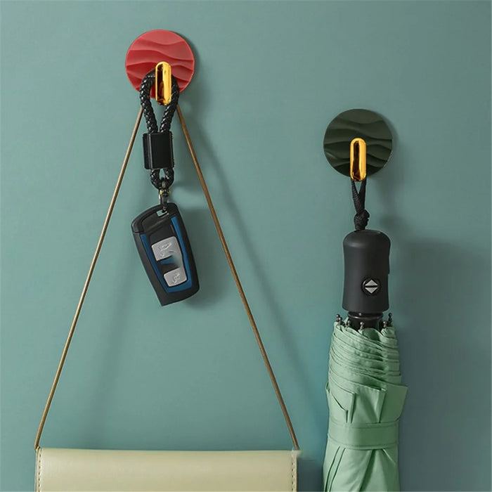 Self-Adhesive Hanger Wall-Mounted ABS Hook Modern Style Home Decoration - Green - 7