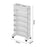 6-Tier Hollow Storage Trolley Tissue Box Design Plastic Book Shelf with Wheels - 5