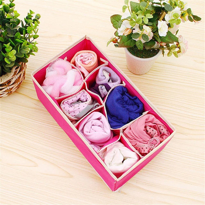 4Pcs / Set Non-Woven Fabric Cabinet Divided Storage Box for Underwear Socks - Rose - 6