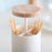 Hand Press Toothpick Dispenser Box PP+Beechwood Cotton Swabs Holder Can - 5