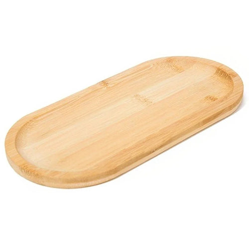 JJTZ Bamboo Oval Tray Toilet Tank Storage Tray Living Room Counter Top Organizers for Small Things - 1