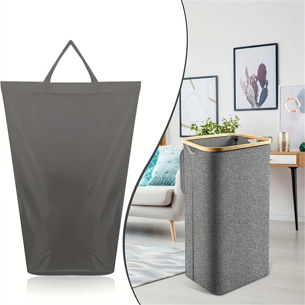 JJTZ 100L Large Foldable Laundry Basket with Lid Dirty Clothes Waterproof Oxford Hamper - Beige - 4