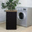 Bamboo + Oxford Cloth Collapsible Clothing Storage Laundry Basket with Lid - Black - 4
