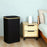 Bamboo + Oxford Cloth Collapsible Clothing Storage Laundry Basket with Lid - Black - 5