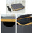 Bamboo + Oxford Cloth Collapsible Clothing Storage Laundry Basket with Lid - Black - 7