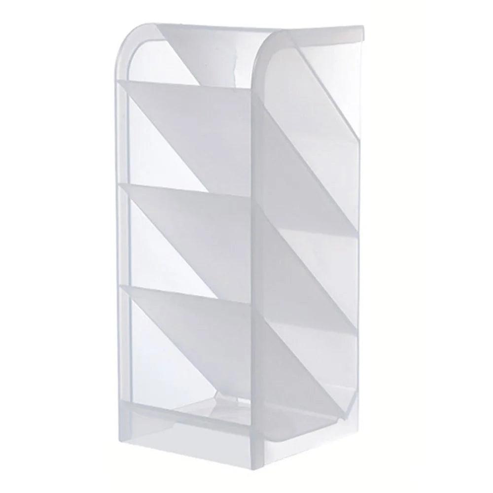 Four Grid Desktop Storage Case Tilt Insert Makeup Brush Pen Holder, Size L - White - 1