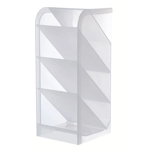 Four Grid Desktop Storage Case Tilt Insert Makeup Brush Pen Holder, Size L - White - 1