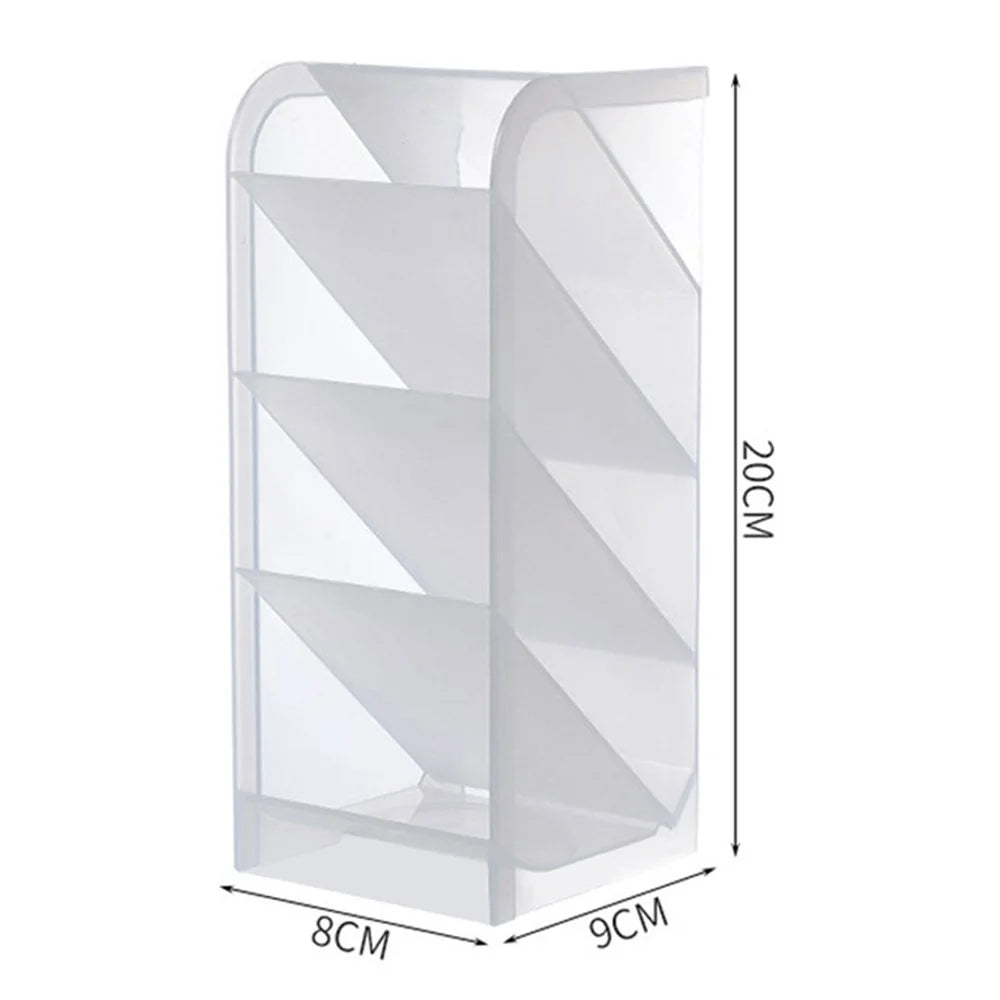 Four Grid Desktop Storage Case Tilt Insert Makeup Brush Pen Holder, Size L - White - 5