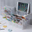 Four Grid Tilt Insert Pen Holder Makeup Brush Desktop Storage Case, Size S - White - 2