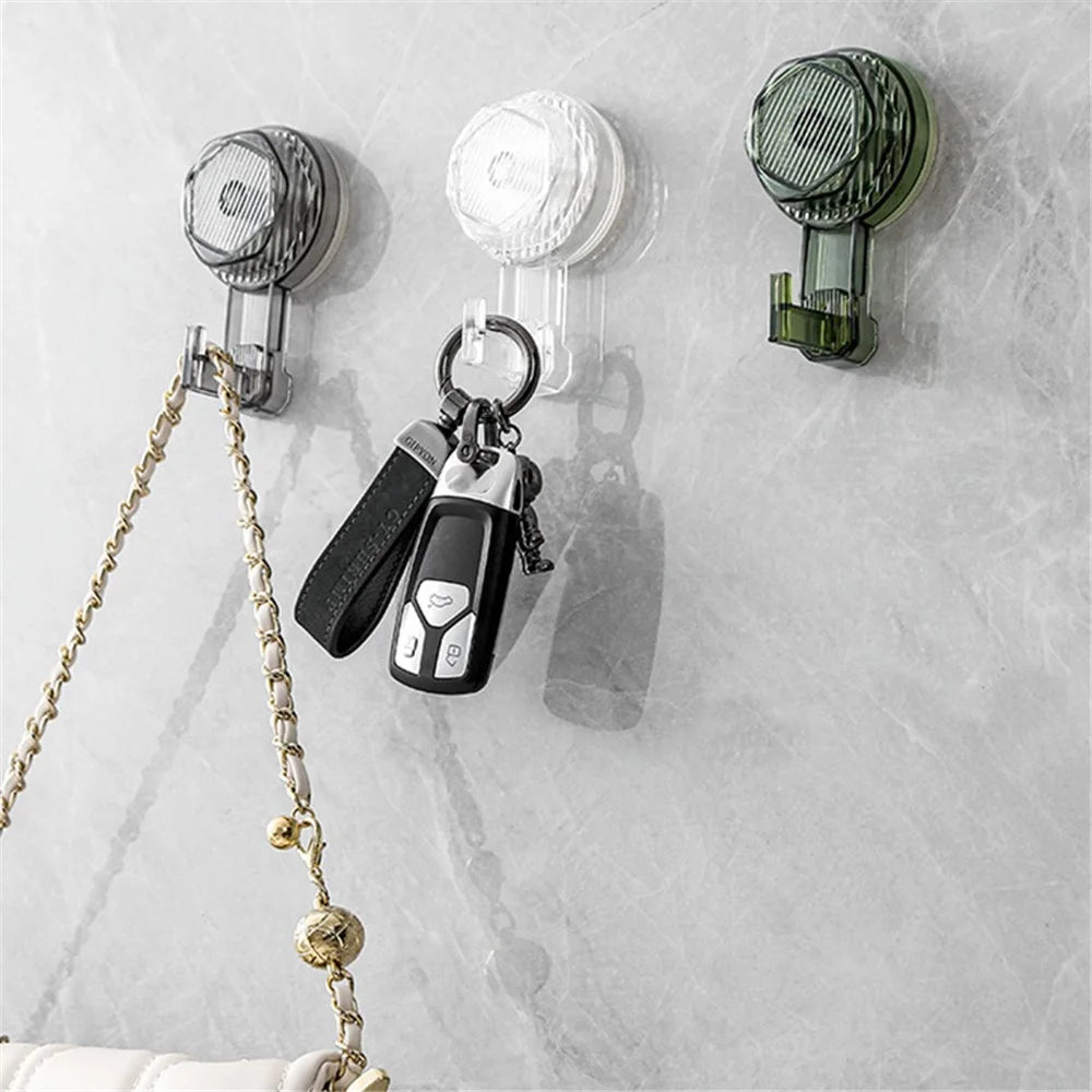 Rotating Suction Cup Hanging Hook Strong Load Bearing Wall Mounted Hanger - Green - 2