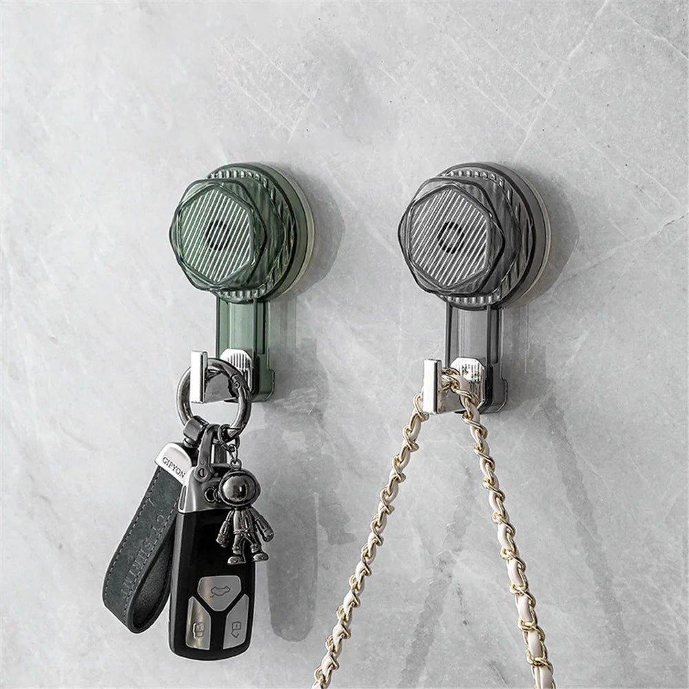 Rotating Suction Cup Hanging Hook Strong Load Bearing Wall Mounted Hanger - Green - 5
