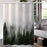 LB-344 100x180cm Mist Pine Forest Design Polyester Bath Curtain Waterproof Shower Curtains - 5