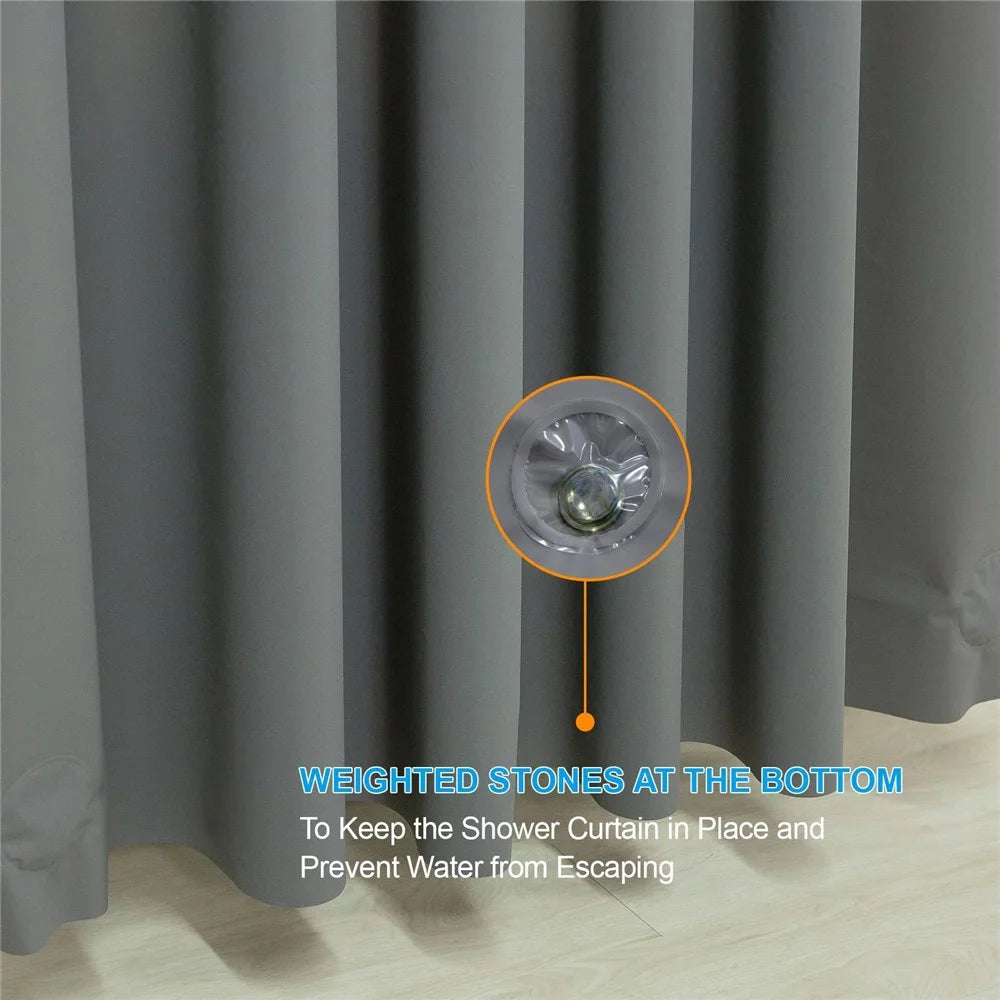 CS-006 180x180CM Shower Curtain PEVA Shower Liner Waterproof Drape - Grey - 4