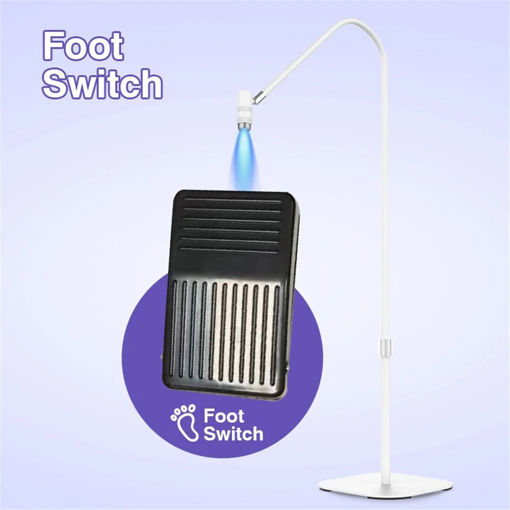 HD-AL10 Focus Adjustment Touch Dimming UV Nail Eyelash Floor Lamp with Foot Switch - White - 6