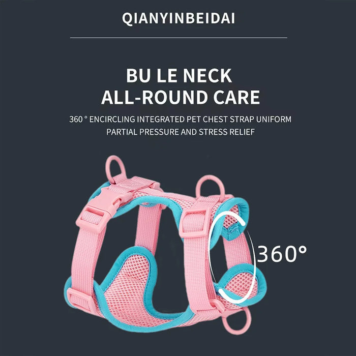 Breathable Mesh Adjustable Dog Cat Harness Summer Pet Vest Harness, Size S - Pink - 5