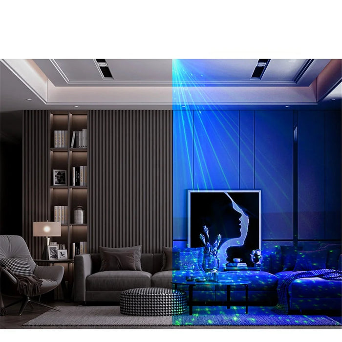 UV 8-hole 120-pattern DJ Disco Light LED Party Lights USB Rechargeable RGB Laser Projection Lamp - 5