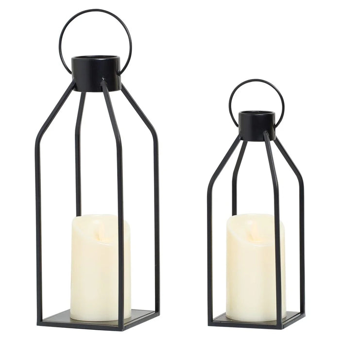 2Pcs / Set Simple Candle Lamp Holder Iron Art Home Garden Desktop Candlestick Ornament, without Candle - 2