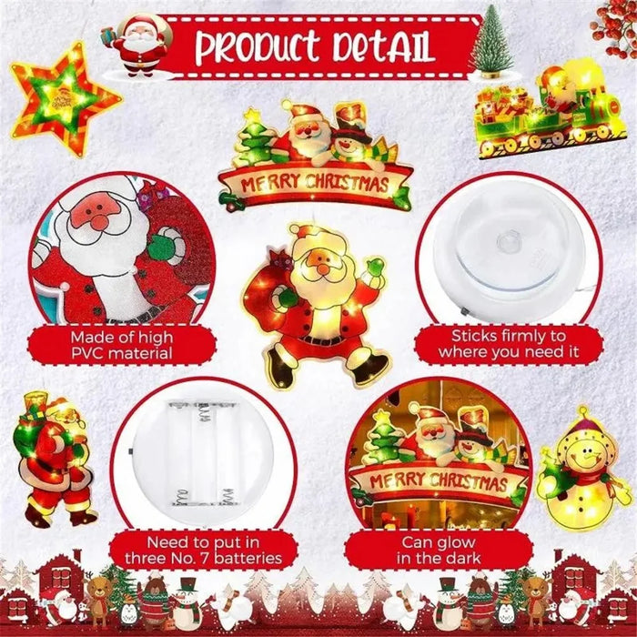 LED Christmas Decoration Light Window Suction Cup Hanging Light - Style A - 7
