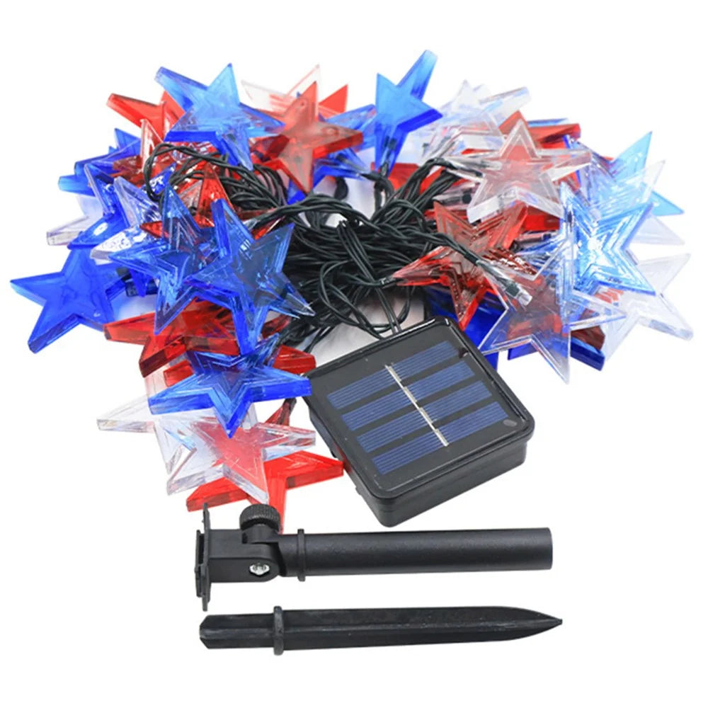 6.5m 30-LED Star Design String Light 8 Modes Solar Outdoor Garden Yard Decorative Lamp - 1