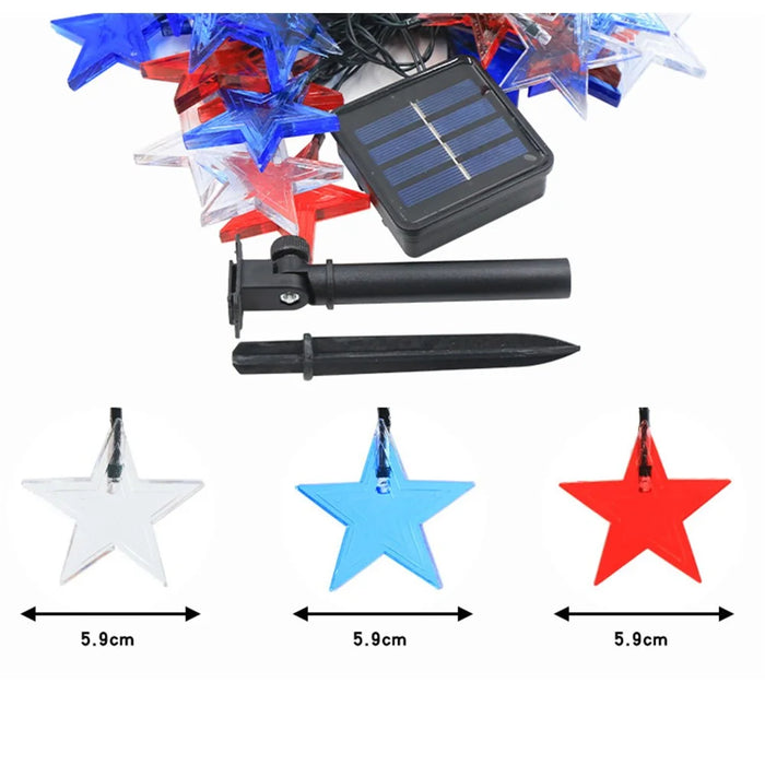 6.5m 30-LED Star Design String Light 8 Modes Solar Outdoor Garden Yard Decorative Lamp - 3