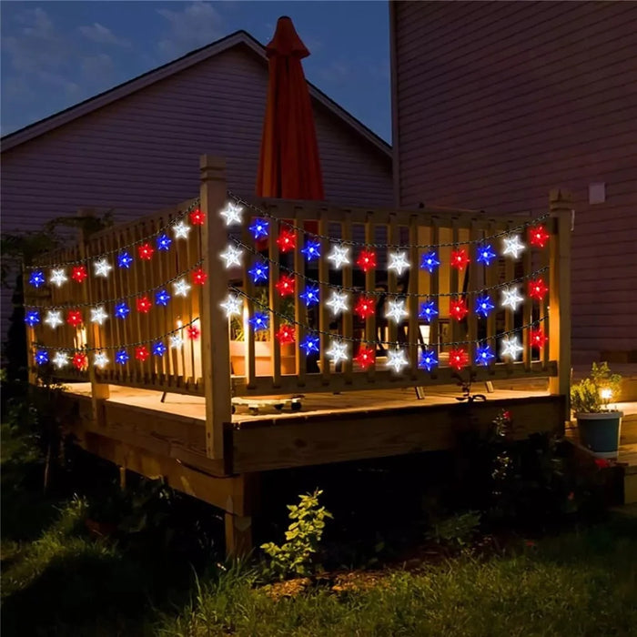 6.5m 30-LED Star Design String Light 8 Modes Solar Outdoor Garden Yard Decorative Lamp - 5