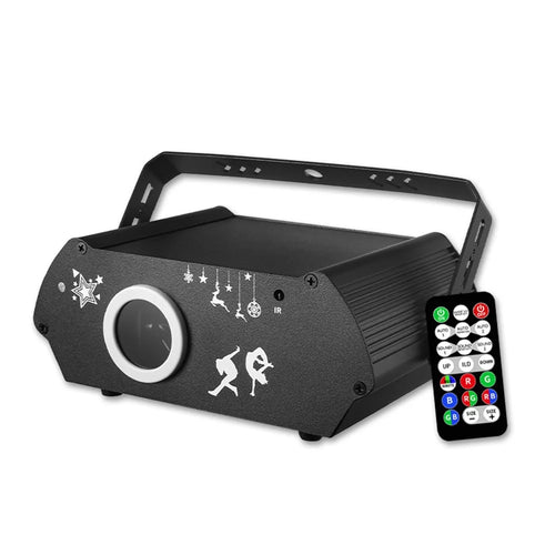 Full Color 3D Animation Laser Light Sound Control Remote Control Disco Party Bar Stage Atmosphere Lamp, EU Plug - 1