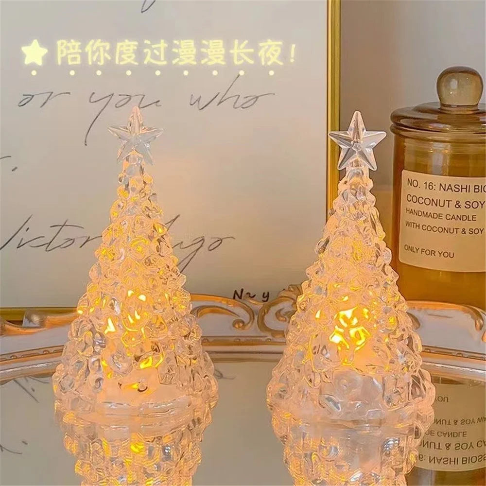 Iceberg Star Tree Design Night Light Bedroom Bedside Desktop Ornament Atmosphere Light, Warm Light - 5