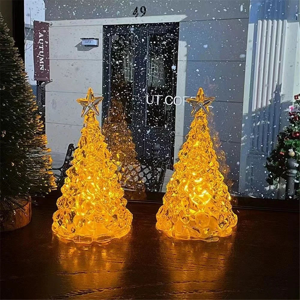 Iceberg Star Tree Design Night Light Bedroom Bedside Desktop Ornament Atmosphere Light, Warm Light - 7