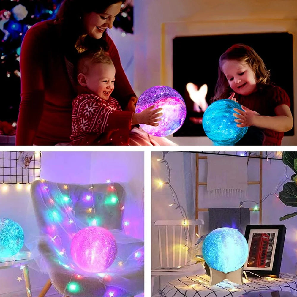 16 Colors LED Moon Light Rechargeable Touch / Tap Control Moon Lamp Home Decor with Remote Control - 6