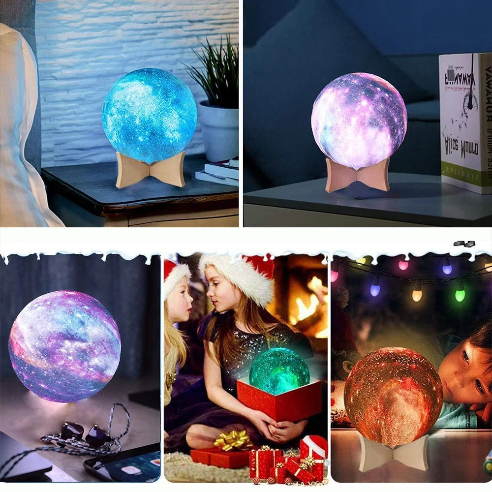 16 Colors LED Moon Light Rechargeable Touch / Tap Control Moon Lamp Home Decor with Remote Control - 7
